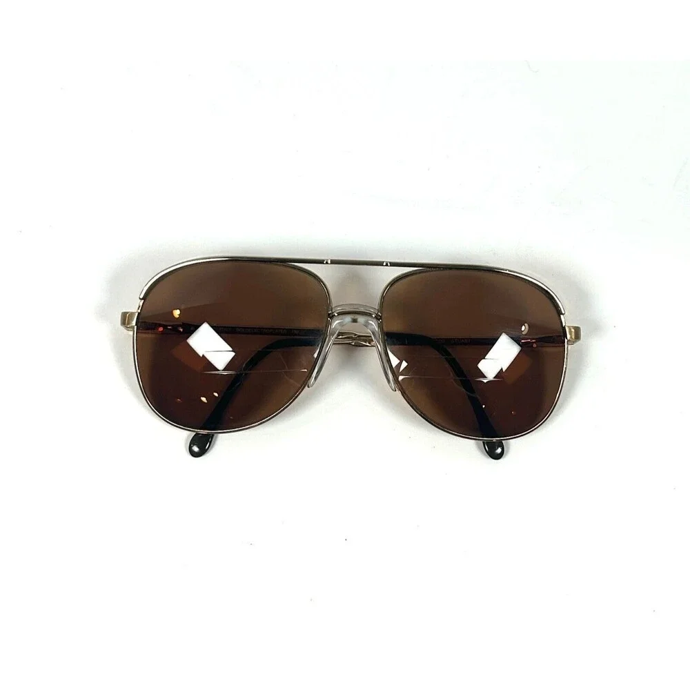 LUXOTTICA STUART GOLD ELECTROPLATED SUNGLASSES FRAMES ONLY ITALY 62-17-150 FLIXX